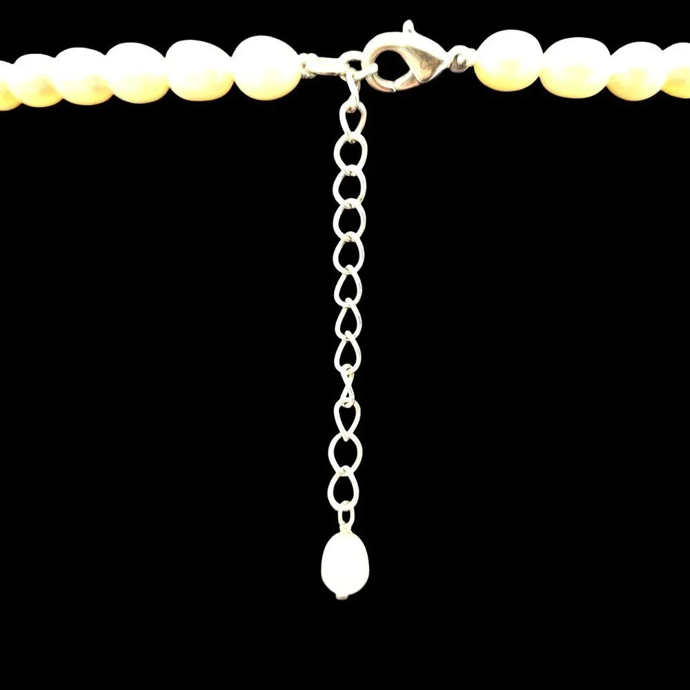 VTG Pearl & Silver Pendant Necklace Elegant Drop Design by CGI CN Wedding 18" - Picture 6 of 8